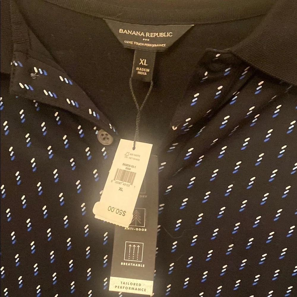 Banana Republic Black Jersey Polka Dot Shirt